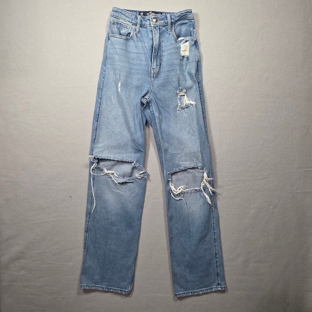 Hollister Ultra High-Rise Dad Jean - Vintage Stretch - Med Wash - Size 00R